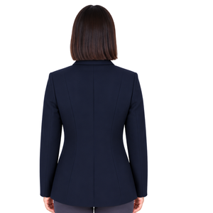 Navy Blue Printed <b>Women's</b> Equestrian <b>Jacket</b> Tailored Riding Blazer Professional Horse Riding Competition Coat Quick Dry - Product Image 2