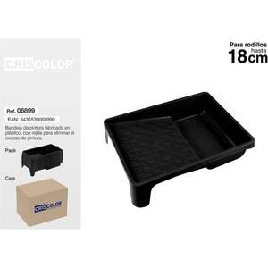 Boîte à peinture noire de 18 cm avec palette en plastique Bandeja Pintor - Product Image 1