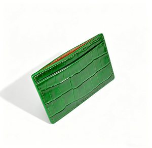 [Producto Destacado] Cartera Delgada de Cuero con Grabado de Cocodrilo Castello, Tarjetero Abierto de Poliéster en Negro, Azul Marino, Rojo y Verde - Product Image 4