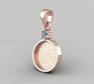 Colgante de Bisel Redondo de Plata 925 de Alta Calidad, Chapado en Oro de 18K, de 12mm, con Zirconias, para Joyería DIY y Recuerdos - Product Image 3
