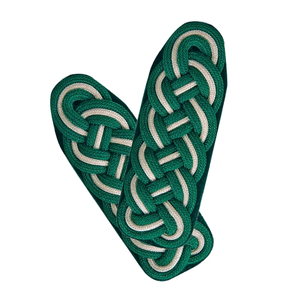 Epaulettes de Color Verde Real con Cordón y Hilos Dorados/Plateados, Pliegues de Hombro Negros - Product Image 6