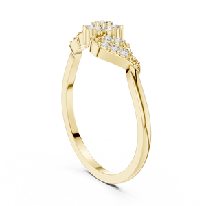 Anillo solitario minimalista de oro amarillo macizo de 14k con diamante redondo de talla brillante para mujer, ideal para compromiso, aniversario o regalo de boda. - Product Image 4