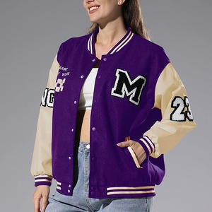 Chaqueta Universitaria Transpirable para Mujer, Personalizable con Parche de Chenilla, Uniforme Escolar con Bordado, Piel de Oveja - Product Image 4