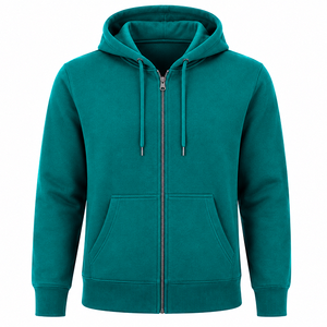 OEM Premium Solid Zipper-Up 100% Cotton Fleece Pocket Breathable Strong <b>Fabric</b> Comfortable Fit Stylish Design Winter Embroidered - Product Image 4
