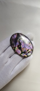 Cabochon ovale en labradorite bleu vif |    Spectrolite Naturelle de Qualité |   Lot de cabochons éclatants en pierre de guérison, cristal violet chatoyant - Product Image 3