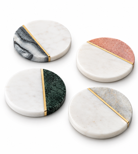 Posavasos Cuadrados de Mármol Hechos a Mano, Tapetes para Bebidas con Rayas, Decoración Ecológica para Mesa de Comedor - Product Image 4