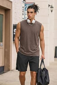Débardeur de sport côtelé respirant pour homme, 180 grammes, personnalisé, pour entraînement et fitness, coupe oversize, avec logo personnalisé, vente en gros - Product Image 2
