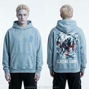 Sweat à capuche graphique Dark Aesthetic Angel pour homme, personnalisé, effet délavé vintage, streetwear, coupe oversize, en molleton de coton, style gothique - Product Image 6