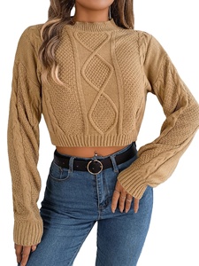 Elegante Camiseta Corta con Cuello Redondo y Manga Larga Acampanada, Sexy y Ajustada, para Otoño e Invierno, Ropa Casual para Mujer, Estilo Urbano para Fiestas - Product Image 1