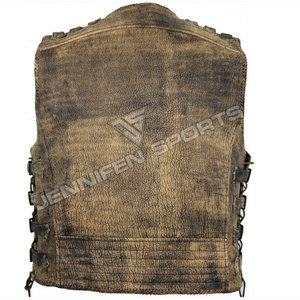 New Wholesale Price Top Quality Super Rider Waistcoat Genuine Antique Leather Motorcycle <b>Vest</b> Biker Leather <b>Vest</b> For Men - Product Image 3