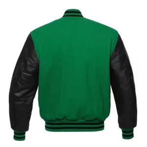 Chaqueta Universitaria de Béisbol Personalizada para Hombre en Oferta, Tejido de Lana, Mangas de Cuero, Cuello Alto con Logotipo de Chenille - Product Image 2