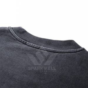 Oversized <b>Black</b> Crew Neck <b>Long</b> Sleeve <b>T</b>-<b>Shirt</b> Solid 100% Cotton Knitted Jersey Women Loose Fit Spring Anti-pilling - Product Image 3