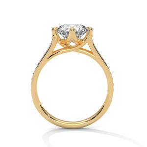 แหวนเพชรทองคำ 14K เพชรเพาะเลี้ยงในห้องปฏิบัติการ แหวนทองคำแท้ 18K สำหรับผู้หญิง สไตล์คลาสสิก รับรองโดย IGI แหวนหมั้น แหวนครบรอบ - Product Image 5
