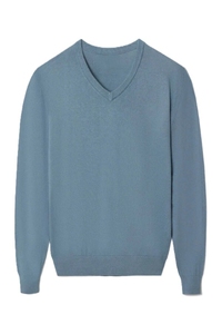 Pull en tricot à col en V pour homme, taille oversize, manches longues, couleur unie, pull de haute qualité, respirant, décontracté, pour l'automne - Product Image 3