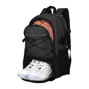 Sac à dos de basketball gris avec compartiment à chaussures et poche avant pour ballon, grande capacité, sac de sport imperméable pour athlètes - Product Image 4
