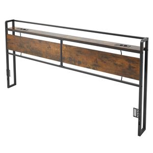Testiera letto King Size con ripiano portaoggetti, 2 prese USB e porte Type-C, telaio robusto in acciaio al carbonio, stile morbido - Product Image 1