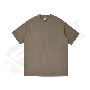 T-shirt Homme Vintage Grande Taille Décontracté en Coton Tricoté 100% Coton Lourd 280 g/m² Coupe Oversize Délavé à l'Acide - Product Image 4