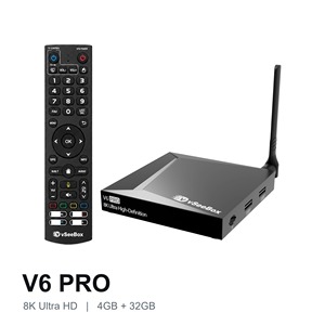 Boîtier TV Android VSeeBox V6 pro original 2025, 32 Go, prise en charge 8K, télécommande vocale avec Android 14 OS, livraison gratuite aux États-Unis - Product Image 1