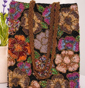Nuevo Bolso de Mano para Mujer, Estilo Sobre, con Cuentas Impresas, Forro de Lona y Cierre de Botón, para Bodas - Product Image 1