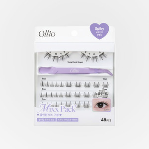 Faux cils magnétiques Ollio, pack mixte de cils sans colle, extensions de cils pré-faits en éventail, effet pointu - Product Image 1