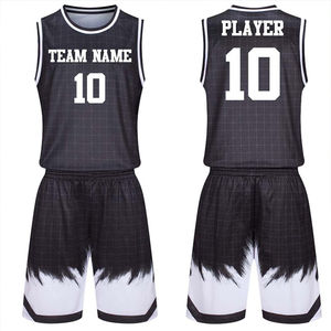 Ensemble d'uniformes de basketball personnalisés noir et blanc pour hommes et femmes, maillot et short sublimés, respirant, séchage rapide, vêtements de sport d'équipe - Product Image 2