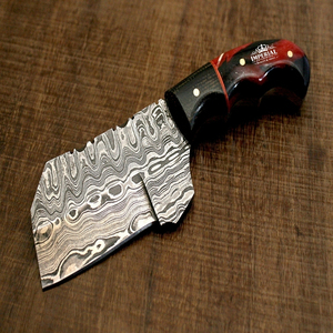 Damascus Steel Cleaver Knife Handmade Kitchen Chopping Blade Heavy Duty Sharp Cutting <b>Tool</b> Custom Handle Outdoor <b>Camping</b> Hunting - Product Image 1