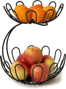 Corbeille à fruits en métal écologique pour restaurant, panier à deux niveaux au design unique, au meilleur prix avec emballage - Product Image 6