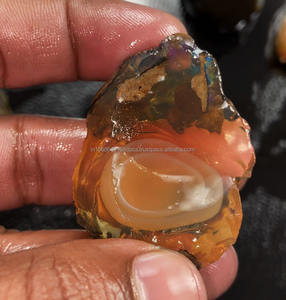 Opale d'Éthiopie naturelle de qualité A, Welo Fire, 32,92x24,55 à 44,68x33,55 mm, pierre précieuse brute fantaisie à huile, pour la fabrication de bijoux DIY - Product Image 2