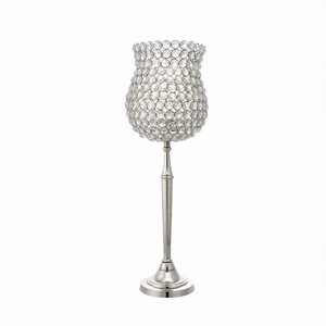 Standing Type Crystal Beads Candle <b>Holder</b> Silver <b>Tealight</b> Candle <b>Holders</b> for Wedding Christmas Party Decorations Accents - Product Image 1