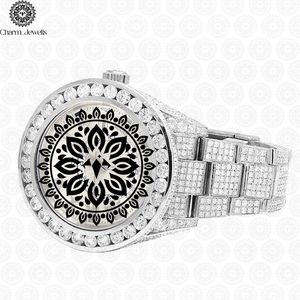 Montre de luxe pour homme Charm_Jewells, boîtier en acier inoxydable de 40 mm, incrustée de diamants, mouvement mécanique analogique, cadran en verre, date automatique 10 - Product Image 4