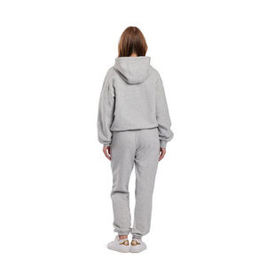 Customize Women Heavyweight Stylish 2 Piece Knee Length Sweat Suits Jogger Cotton Quick Dry Breathable with distress embroidery - Product Image 6