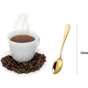 Set di 6 Cucchiaini da Espresso in Acciaio Inox Dorato per Dessert, Tè e Caffè, Design Elegante e Compatto - Product Image 3