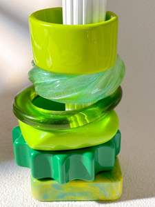 Brazaletes de Resina Hechos a Mano con Impresión Digital, Teñido Liso, Accesorios de Moda Premium Hechos a Mano para Mujer, Marca TCE, Modelo Tce00 - Product Image 2