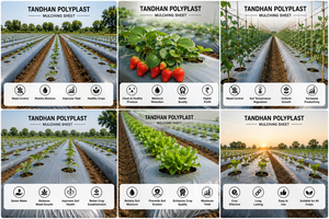 Lámina de Cobertura TANDHAN EcoPack 100% PE Resistente a los Rayos UV (Negro/Blanco, Negro/Plateado) para Agricultura, Invernaderos, Viveros, Jardinería - Product Image 5