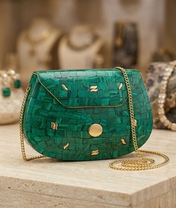 Indian Handicraft <b>Silver</b>-Plated Rectangle Metal Handmade <b>Clutch</b> Mosaic Bag for Women Party Use Multicolor F S INTERNATIONAL - Product Image 6