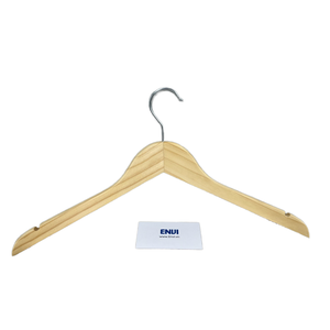 Cintres en bois de pin durables de haute qualité avec crochets chromés élégants, finition laquée, multifonctionnels pour salle de bain - Product Image 2