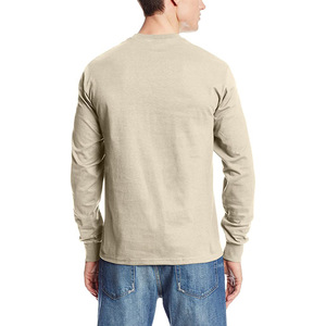 T-shirt uni pour homme à manches longues en coton doux, coupe ajustée, personnalisation de la marque, fabrication OEM - Product Image 4
