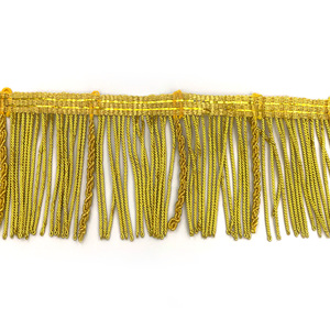 Frange en fil métallique doré, garniture décorative à pompons métalliques pour vêtements, frange de 4 cm de long avec gros bouillon pour uniformes de cérémonie - Product Image 4