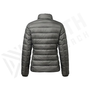 Hooded Quilted Waterproof <b>Bubble</b> Jacket Black Full Sleeve Winter Windproof Cotton Shell Knitted Fabric Polyester Filling Stand - Product Image 2