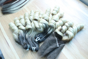 Paquetes de Cabello Humano Virgen al por Mayor con Cierre, Teñido con Mechas Ombre en Borgoña, Marrón y Rubio, Extensiones de Cabello Humano - Product Image 4