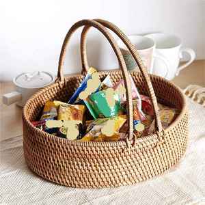 Paniers de rangement en rotin de haute qualité du Vietnam, au meilleur prix, avec poignée annulaire, design multifonctionnel, taille moyenne, écologiques, pour fruits et noix - Product Image 4