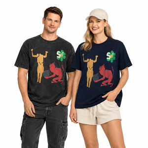 เสื้อยืดลายกราฟิกคู่รักสไตล์วินเทจ ทรงโอเวอร์ไซส์ ใส่ได้ทั้งชายและหญิง สไตล์ลำลองแนวสตรีทแวร์ - Product Image 3