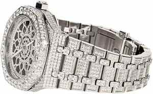Reloj de Diamantes Moissanite VVS en Oferta para Hombre y Mujer, Totalmente Automático, Color Blanco Rosado, con Espinas, de Lujo, Estilo Antiguo, con Correa de Cuero - Product Image 4