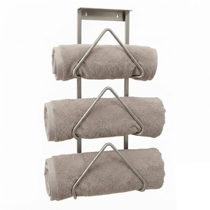 3-Tier Wall Mounted Towel <b>Rack</b> Heavy Duty Rust-Proof Stainless Steel Bathroom Organizer & Rolled Towel Holder For Spa & Hotels - Product Image 3