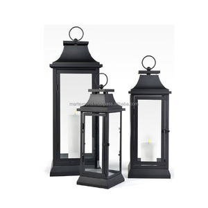 Lanterne en fer moderne de luxe durable, porte-bougie décoratif pour patio, jardin, balcon, centre de table - Product Image 4