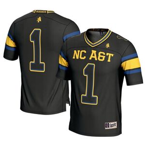 Maillot de football NCA&T Aggies noir, maillot de sport universitaire, numéro personnalisé, chemise de performance athlétique, uniforme de football américain - Product Image 1