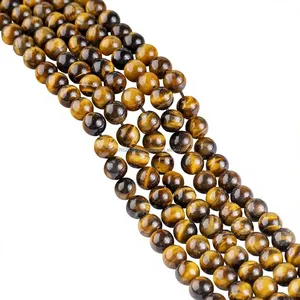 Venta al por mayor con garantía comercial: Cuentas de piedra natural Ojo de Tigre de 8mm pulidas y grabadas con láser, hilo de cuentas ALIZA AGATE EXPORTS para manualidades DIY - Product Image 2