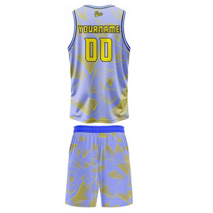 Custom Basketball Jersey And <b>Shorts</b> Set Sublimated Geometric Print Moisture Wicking Unisex Adult Teamwear OEM - Product Image 1