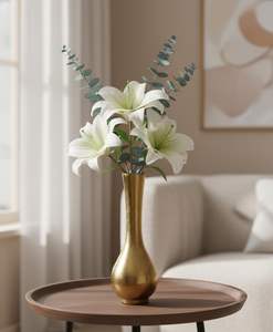 Florero de Aluminio Dorado Premium de 20 cm de Altura, Ligero y Duradero, Decoración Moderna para el Hogar, Resistente al Agua - Product Image 5