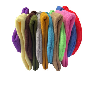 Chapeaux d'hiver personnalisés de haute qualité, chapeaux promotionnels unis, bonnets en tricot à revers brodés avec logo personnalisé - Product Image 1